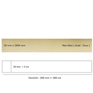 30 Mm X 2800 Mm Mat Altın Sibu Aynalı Pleksi Şerit Mobilya Süsü