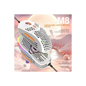 M8 Rgb Ledli Gaming Mouse 7200 Dpı Software 6 Tuşlu Optical Sensor