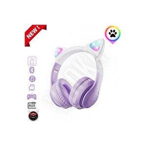 Kedi Kulaklık Pro 5.3 Akıllı Rgb Led Detaylı Bluetooth Kablosuz Kulaklık Çocuk Oyuncu Yeni