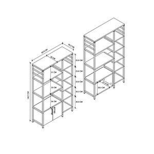Mutfak Standı 2 Kapaklı 8 Raflı Kahve Köşesi Mutfak Rafı Mutfak Bangosu Çam