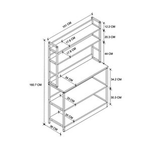 Mutfak Standı Bazalı 5 Raflı Kahve Köşesi Mutfak Rafı Mutfak Bangosu Çam