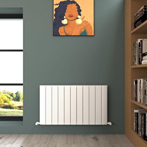 Dune Yatay Alüminyum Radyatör Modern Tasarım Beyaz 60x104 Cm