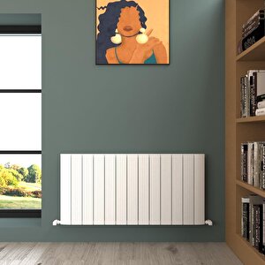 Dune Yatay Alüminyum Radyatör Modern Tasarım Beyaz 60x123 Cm