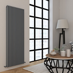 Tubulous Aluminyum Radyatör 180x63cm Kumlu Açık Gri