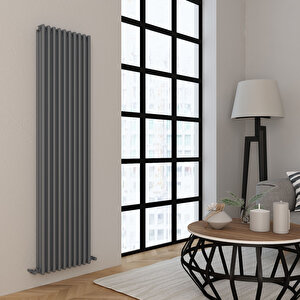 Tubulous Aluminyum Radyatör 180x45cm Kumlu Açık Gri