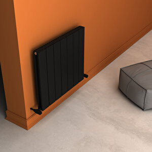 Angers Double Aluminyum Radyatör 60x69,5cm Kumlu Siyah