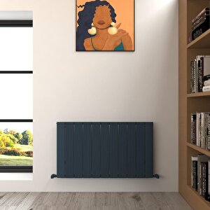 Dune Yatay Alüminyum Radyatör Modern Tasarım Antrasit 60x104 Cm