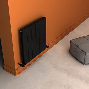 Angers Double Aluminyum Radyatör 60x59,5cm Kumlu Siyah