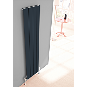 Slim Dikey Alüminyum Radyatör Modern Tasarım Antrasit 180x47 Cm