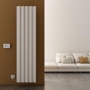 Boreas S Dikey Elektrikli Radyatör Modern Tasarım Beyaz 180x46,2 Cm