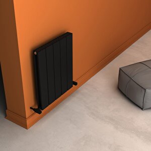 Angers Double Aluminyum Radyatör 60x49,5cm Kumlu Siyah