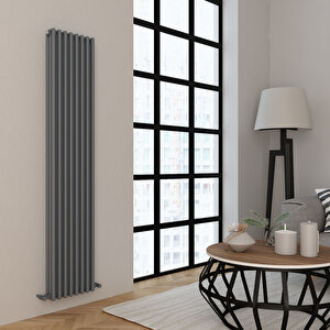Tubulous Aluminyum Radyatör 180x36cm Kumlu Açık Gri