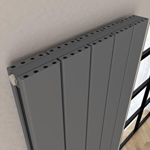 Angers Double Aluminyum Radyatör 180x49,5cm Kumlu Açık Gri