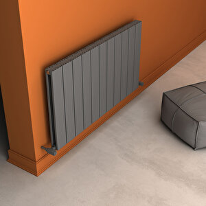 Angers Double Aluminyum Radyatör 60x109,5cm Kumlu Açık Gri