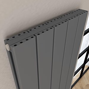 Angers Double Aluminyum Radyatör 60x109,5cm Kumlu Açık Gri