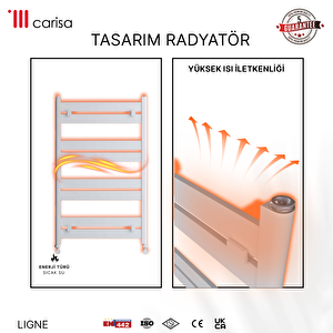 Carisa Ligne Yakıt Tasarruflu Alüminyum Premium Malzeme Havlupan 101,5x48 Cm Kumlu Beyaz