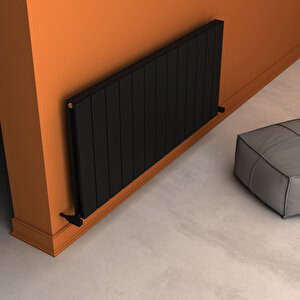 Angers Double Aluminyum Radyatör 60x129,5cm Kumlu Siyah
