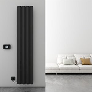 Boreas S  Elektrikli Alüminyum Radyatör 180x36,9 Kumlu Siyah