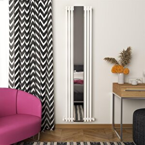 Sophia Mirror Dikey Alüminyum Radyatör Modern Tasarım Beyaz 180x41,5 Cm