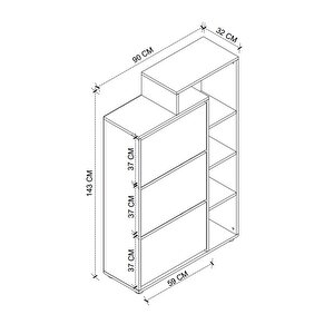 Bofigo Lego Ayakkabılık Düşer Kapak Ayakkabılık Raflı Ayakkabılık Düzenleyici Çam-beyaz