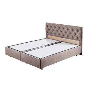 Eylül Çift Kişilik Baza Başlık İkili Set Kahve 150x200 cm