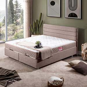 Sofia Çift Kişilik Baza Başlık İkili Set Kahve 150x200 cm
