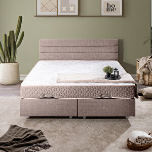 Sofia Çift Kişilik Baza Başlık İkili Set Kahve 140x190 cm