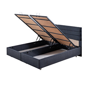 Viyana Çift Kişilik Baza Başlık İkili Set Lacivert 150x200 cm