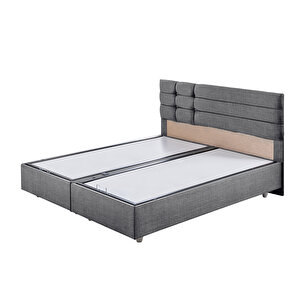 Viyana Çift Kişilik Baza Başlık İkili Set Gri 160x200 cm