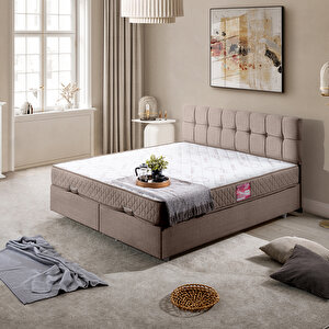 Berlin Çift Kişilik Baza Başlık İkili Set Kahve 160x200 cm