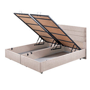 Viyana Çift Kişilik Baza Başlık İkili Set Krem 160x200 cm