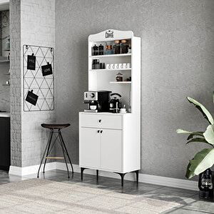 5200 Siesta 69 Cm Kahve Köşesi̇ Çok Amaçli Dolap 2 Kapakli 1 Çekmeceli̇ Ki̇ler Mutfak Dolabi Beyaz