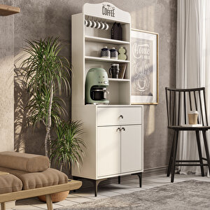 5200 Siesta 69 Cm Kahve Köşesi̇ Çok Amaçli Dolap 2 Kapakli 1 Çekmeceli̇ Ki̇ler Mutfak Dolabi Beyaz