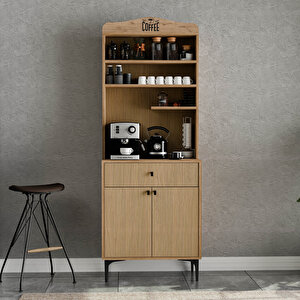 5206 Siesta 69 Cm Kahve Köşesi̇ Çok Amaçli Dolap 2 Kapakli 1 Çekmeceli̇ Ki̇ler Mutfak Dolabi Sepet - Yunus