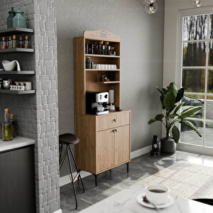 5202 Siesta 69 Cm Kahve Köşesi̇ Çok Amaçli Dolap 2 Kapakli 1 Çekmeceli̇ Ki̇ler Mutfak Dolabi Sepet