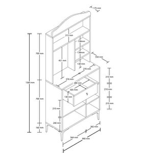 5220 Siesta 90 Cm Kahve Köşesi̇ Çok Amaçli Dolap 3 Kapakli 1 Çekmeceli̇ Ki̇ler Mutfak Dolabi Beyaz