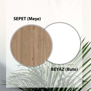 5204 Siesta 69 Cm Kahve Köşesi̇ Çok Amaçli Dolap 2 Kapakli 1 Çekmeceli̇ Ki̇ler Mutfak Dolabi Sepet - Beyaz