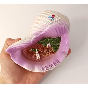 Küllük Kül Tablası Seramik İstiridye Deniz Kabuğu Türkiye Kemer Yazılı