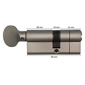 Mul-t-lock Bilyalı Barel Tuzaklı Kgb Tokmaklı Tutamaklı 69 Mm 7x7 Saten 3 Anahtar