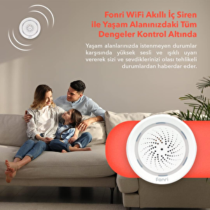 Akıllı İç Ortam Siren / Isı Nem Ölçer, Wifi, Google Asistan Ve Tuya, Uzaktan Kontrol Wf3-al1-0401-01