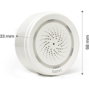 Fonri Akıllı İç Ortam Siren / Isı Nem Ölçer, Wifi, Google Asistan Ve Tuya, Uzaktan Kontrol Wf3-al1-0401-01