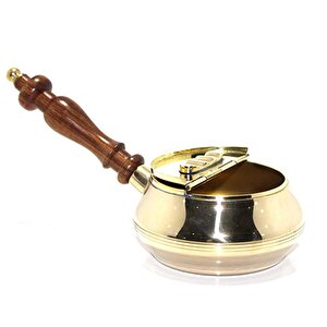 Ahşap Sapli Pi̇ri̇nç Küllük, Altın, 20x9