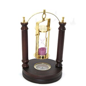 Pusulali Pi̇ri̇nç Kum Saati̇, Kahverengi, 22x13