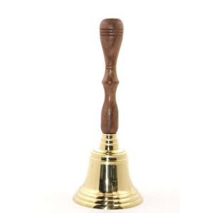 Ahşap Sapli El Çanı, Pi̇ri̇nç, Altın, 25x10