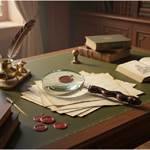 Yılan Saplı Pirinç Büyüteç, Kahverengi, 26x10