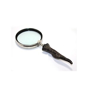 Pi̇ri̇nç Boynuz Saplı Büyüteç, Si̇yah, 30x13 cm