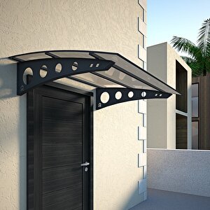 Metal Taşıyıcılı Kapı Üstü Sundurma – Modern Serisi (125 Cm X 100 Cm) - Füme 7016