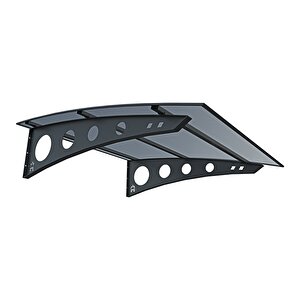 Metal Taşıyıcılı Kapı Üstü Sundurma – Modern Serisi (125 Cm X 100 Cm) - Füme 7016