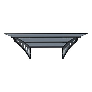 Metal Taşıyıcılı Kapı Üstü Sundurma – Modern Serisi (125 Cm X 100 Cm) - Füme 7016