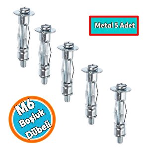 Boşluk Dübel Çelik Alçıpan Frt Tuğla Duvar Bims Paraşüt Dübeli 6x37 Metal (5 Adet)